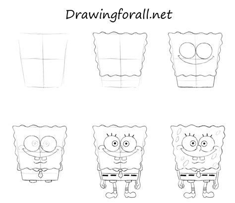 spongebob pencil drawing|step by spongebob drawing easy.